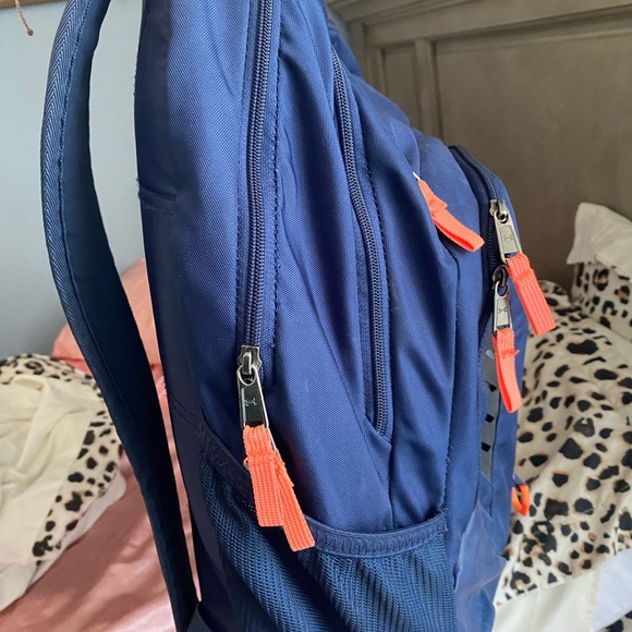 Navy and Orange Under Armour Storm backpack - Picture 5 of 8